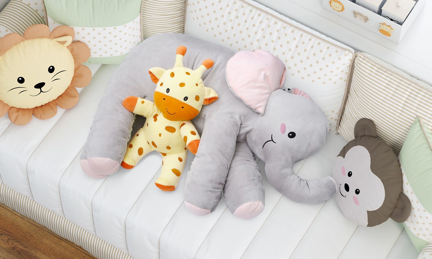 Almofada Travesseiro Elefante de Pelúcia 82cm