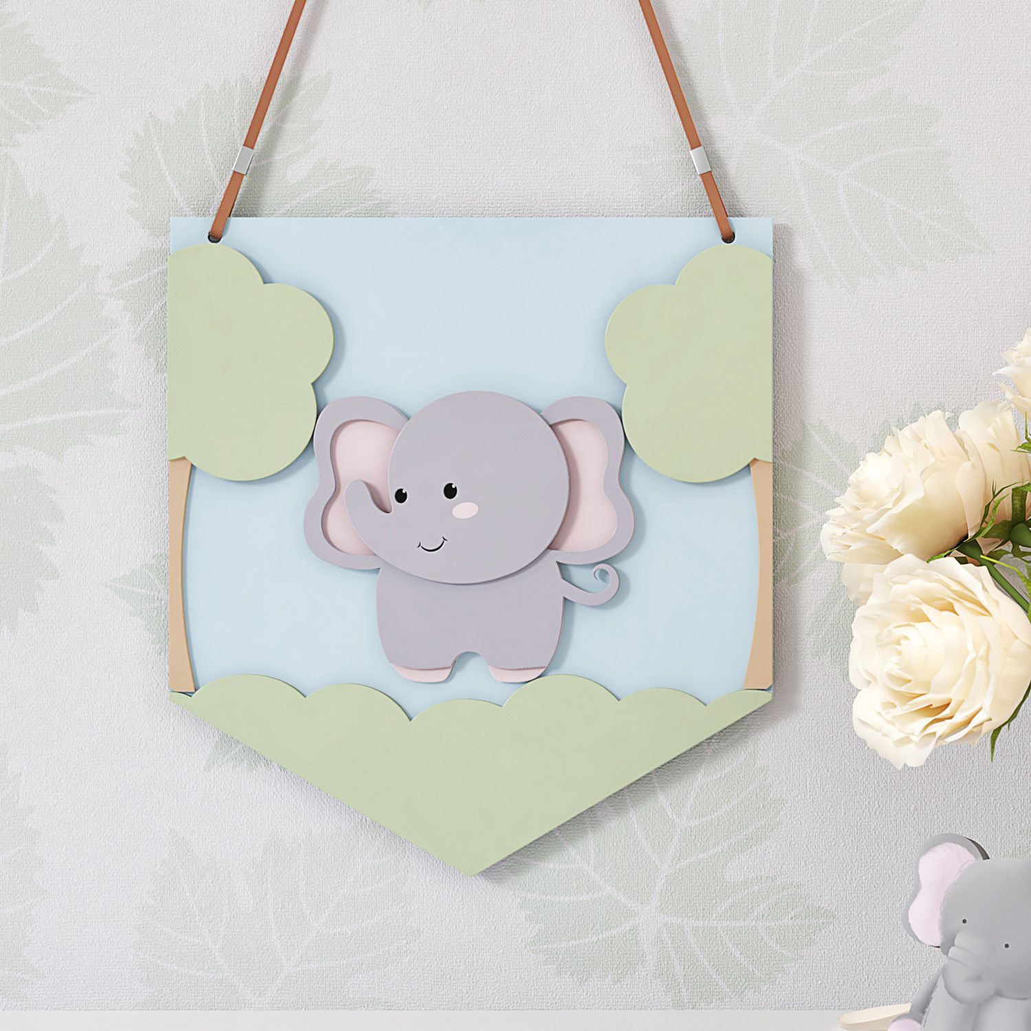 Flâmula MDF Amiguinha Elefante