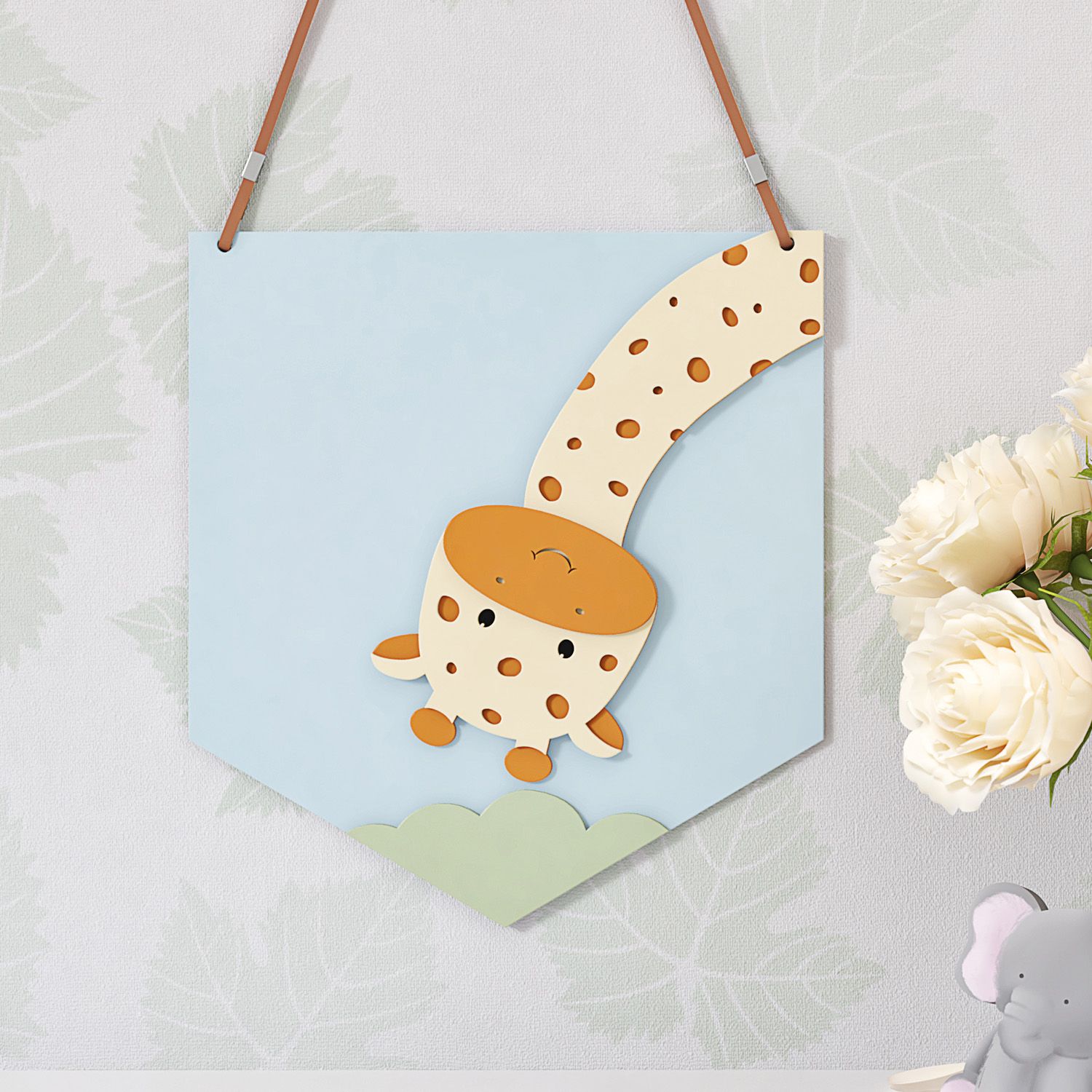 Flâmula MDF Amiguinha Girafa Rosa