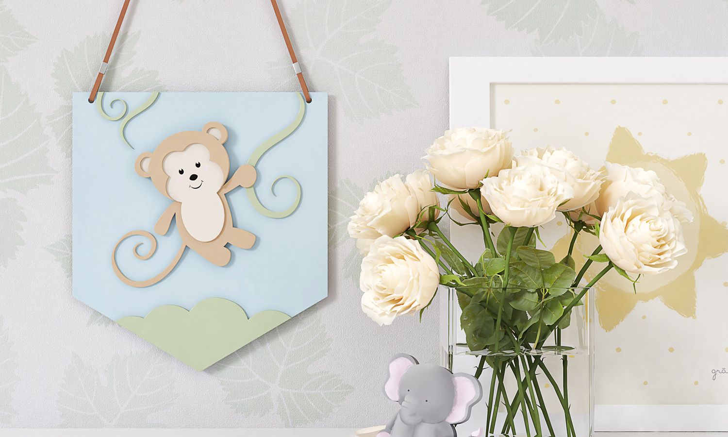 Flâmula MDF Amiguinho Macaco