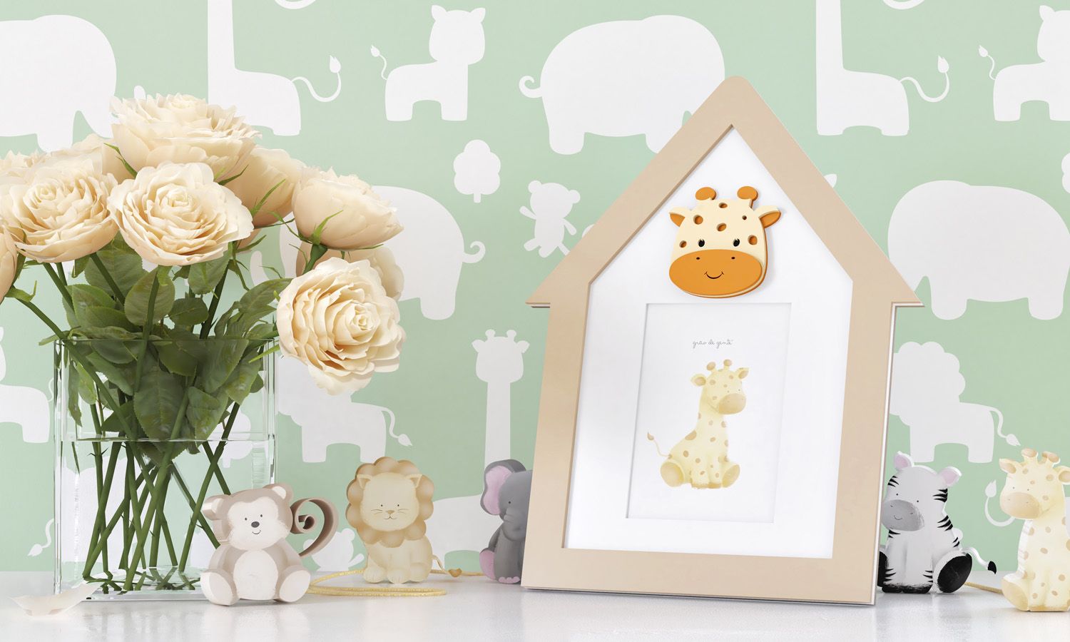 Porta Retrato MDF Amiguinha Girafa 10cm x 15cm