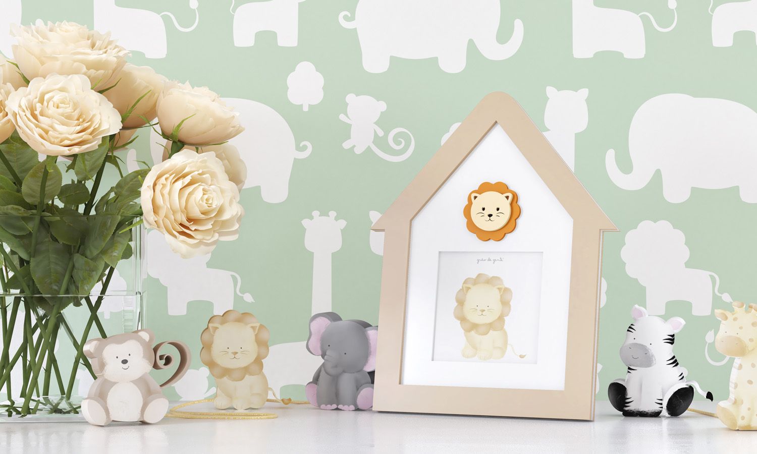 Porta Retrato MDF Amiguinho Leão 9cm x 9cm