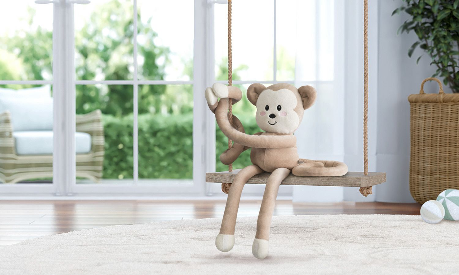 Bichinho de Pelúcia Amiguinhos Safári Macaco Agarradinho 75cm