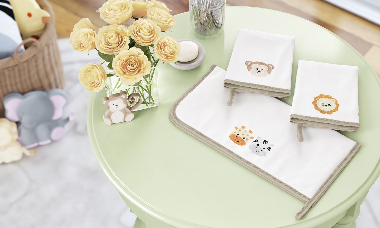 Jogo de Fraldas de Boca Malha Amiguinhos Safári