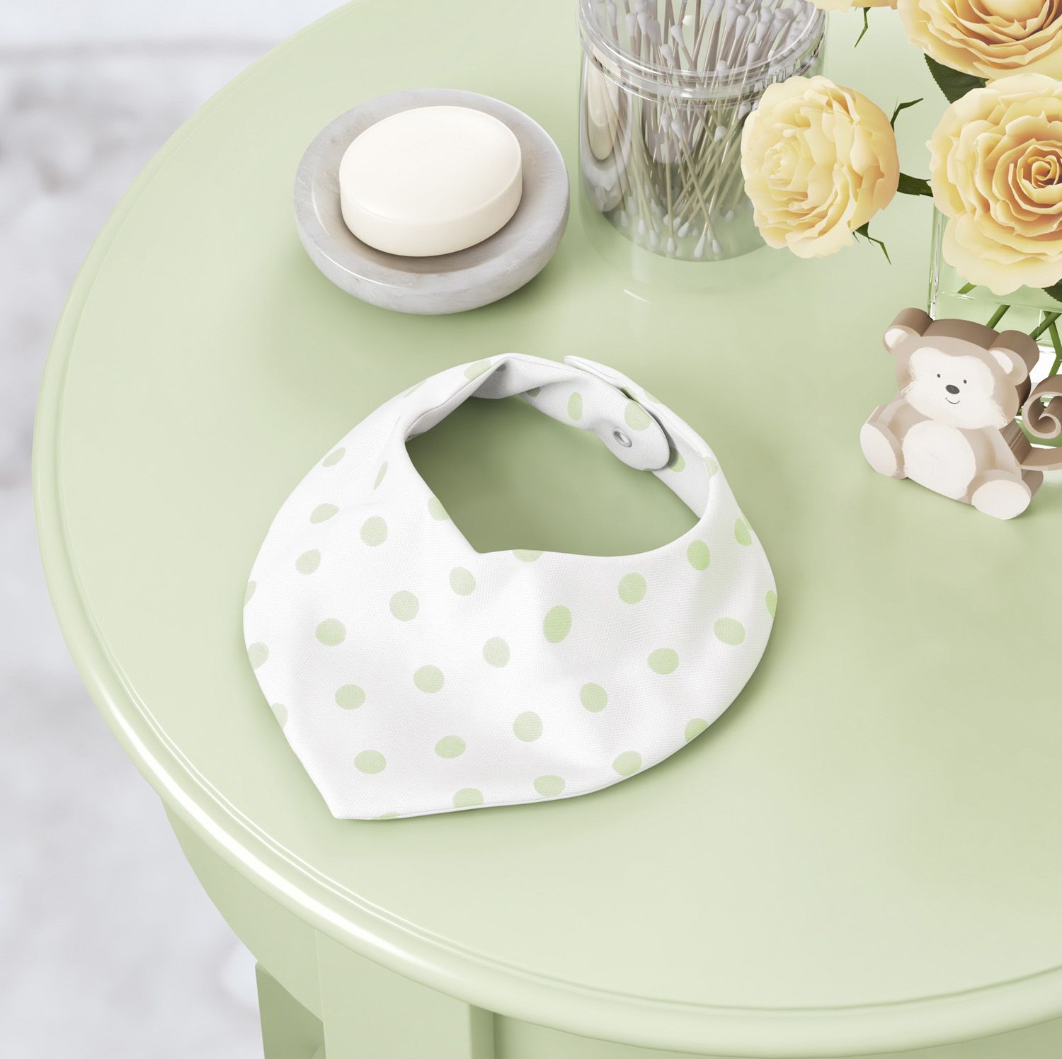 Babador Bandana Verde Poá