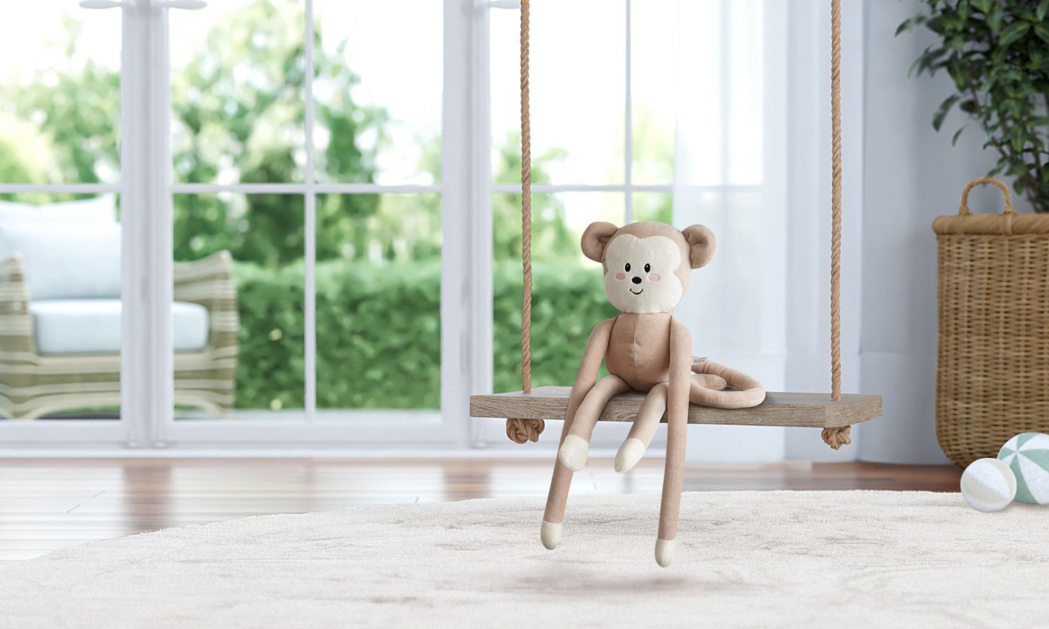 Bichinho de Pelúcia Amiguinhos Safári Macaco Agarradinho 75cm