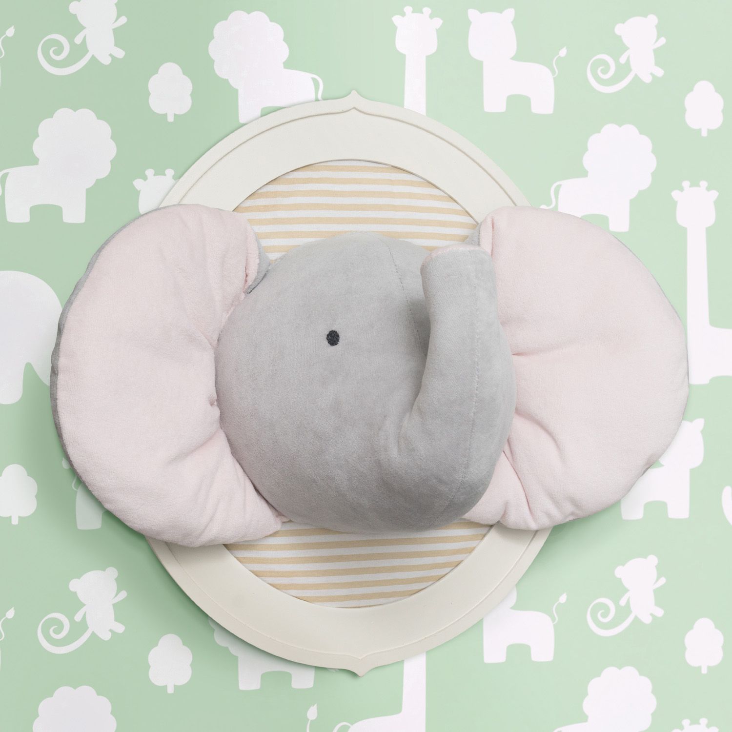 Quadro Cabeça de Elefante Amiguinhos Safari 42cm