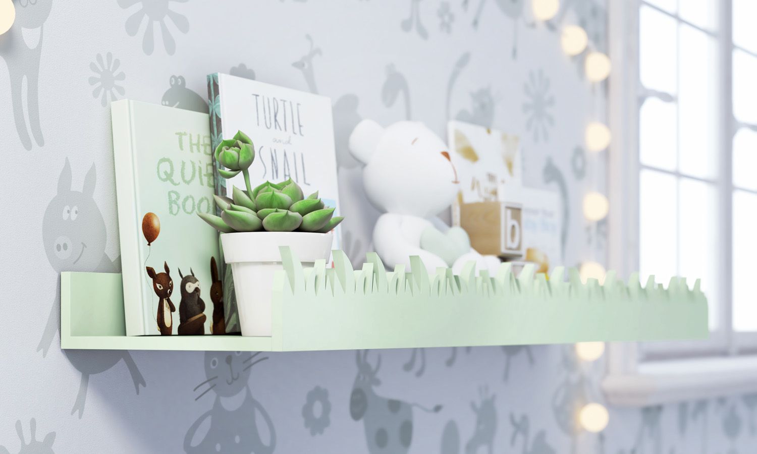 Prateleira para Livros Safári Verde 92cm x 20cm