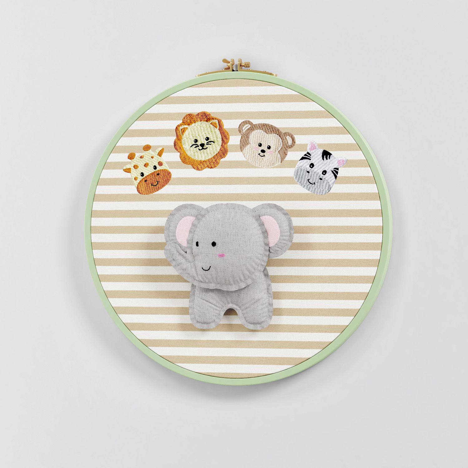 Quadro Bastidor Amiguinhos Safári 20cm