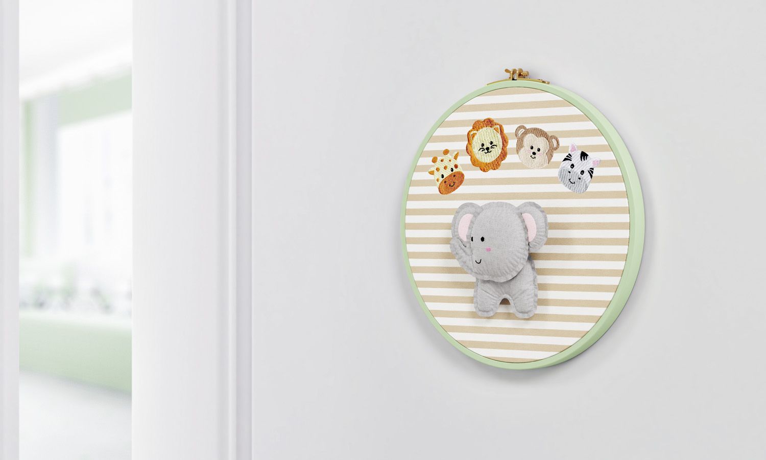 Quadro Bastidor Amiguinhos Safári 20cm