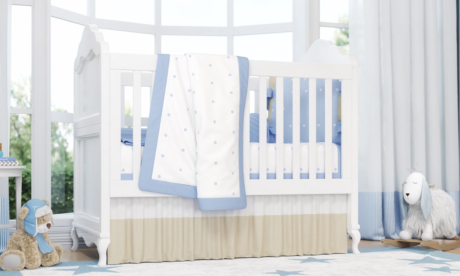 Manta Tricot Poá Azul 1,45m