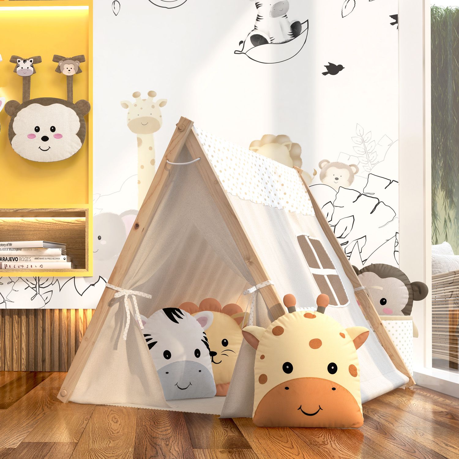 Cabana Quarto de Bebê Amiguinhos Safári