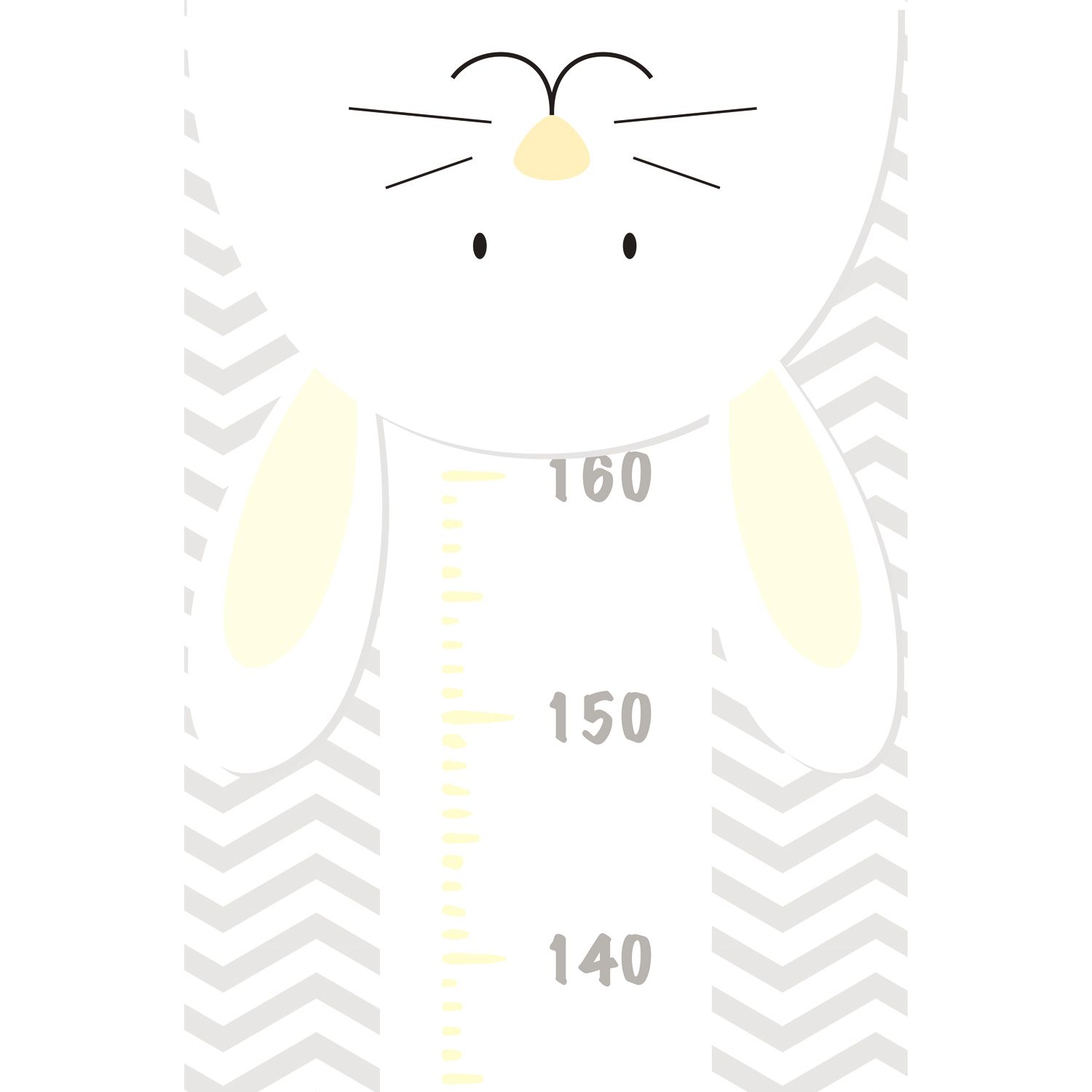 Adesivo de Parede Régua Amiguinhas Coelhinha e Ovelhinha Rosa 1,60m