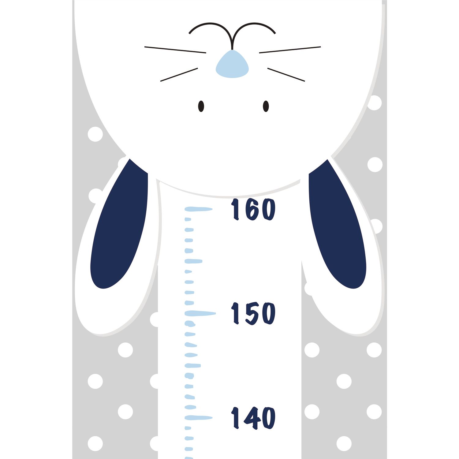 Adesivo de Parede Régua Amiguinhas Coelhinha e Ovelhinha Rosa 1,60m