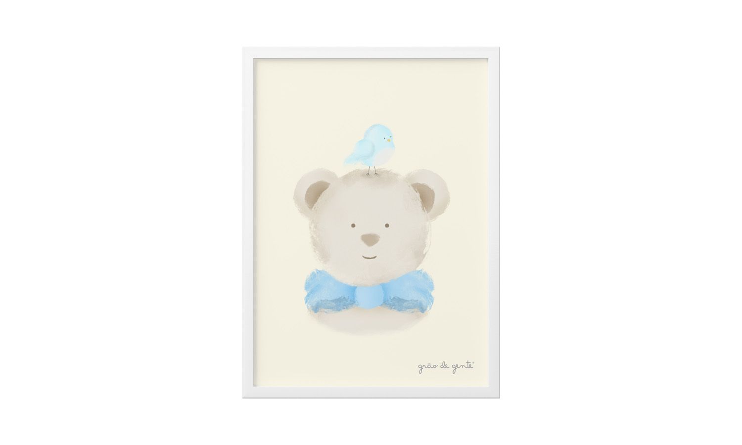 Quadro Ursinho e Passarinho 34cm 