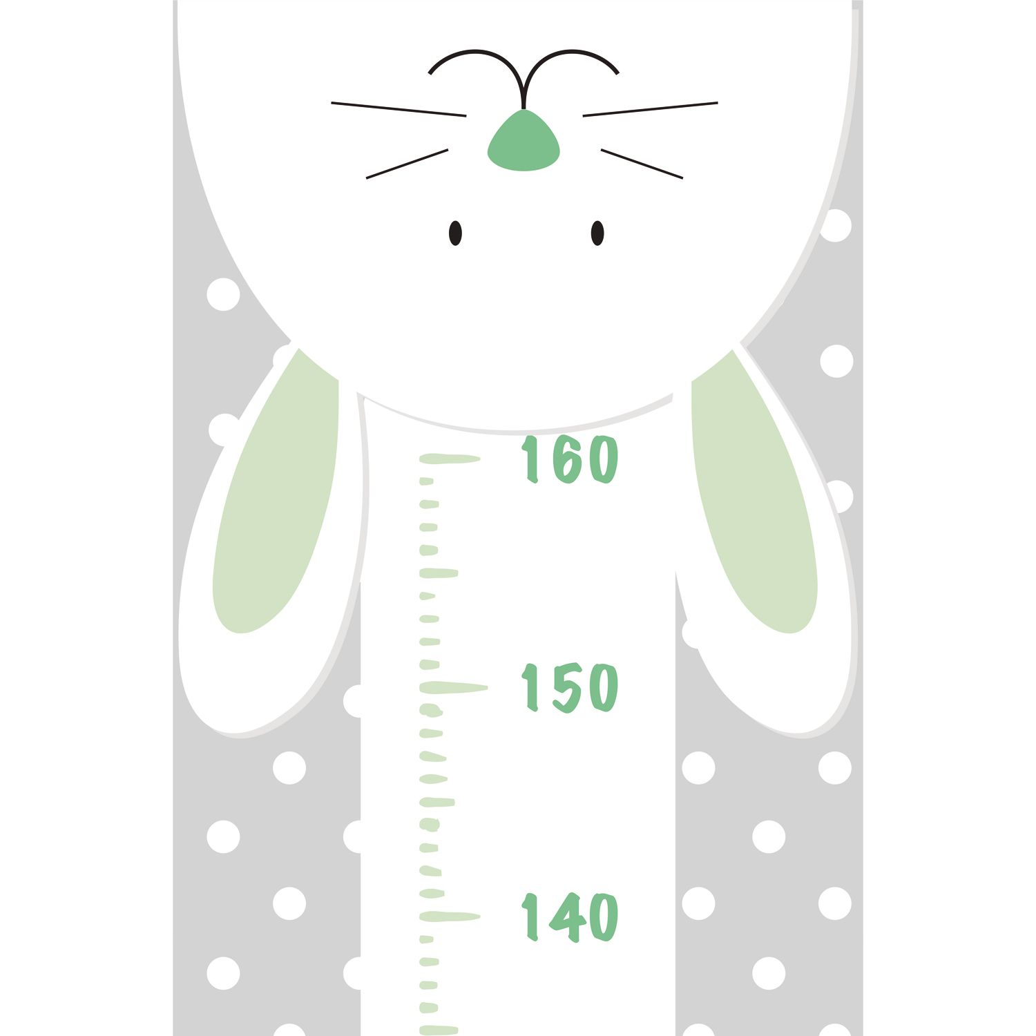 Adesivo de Parede Régua Amiguinhas Coelhinha e Ovelhinha Rosa 1,60m