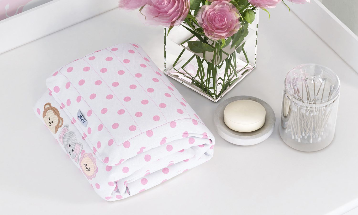 Trocador de Fraldas Portátil com Bolsos Amiguinhos Safári 85x40cm