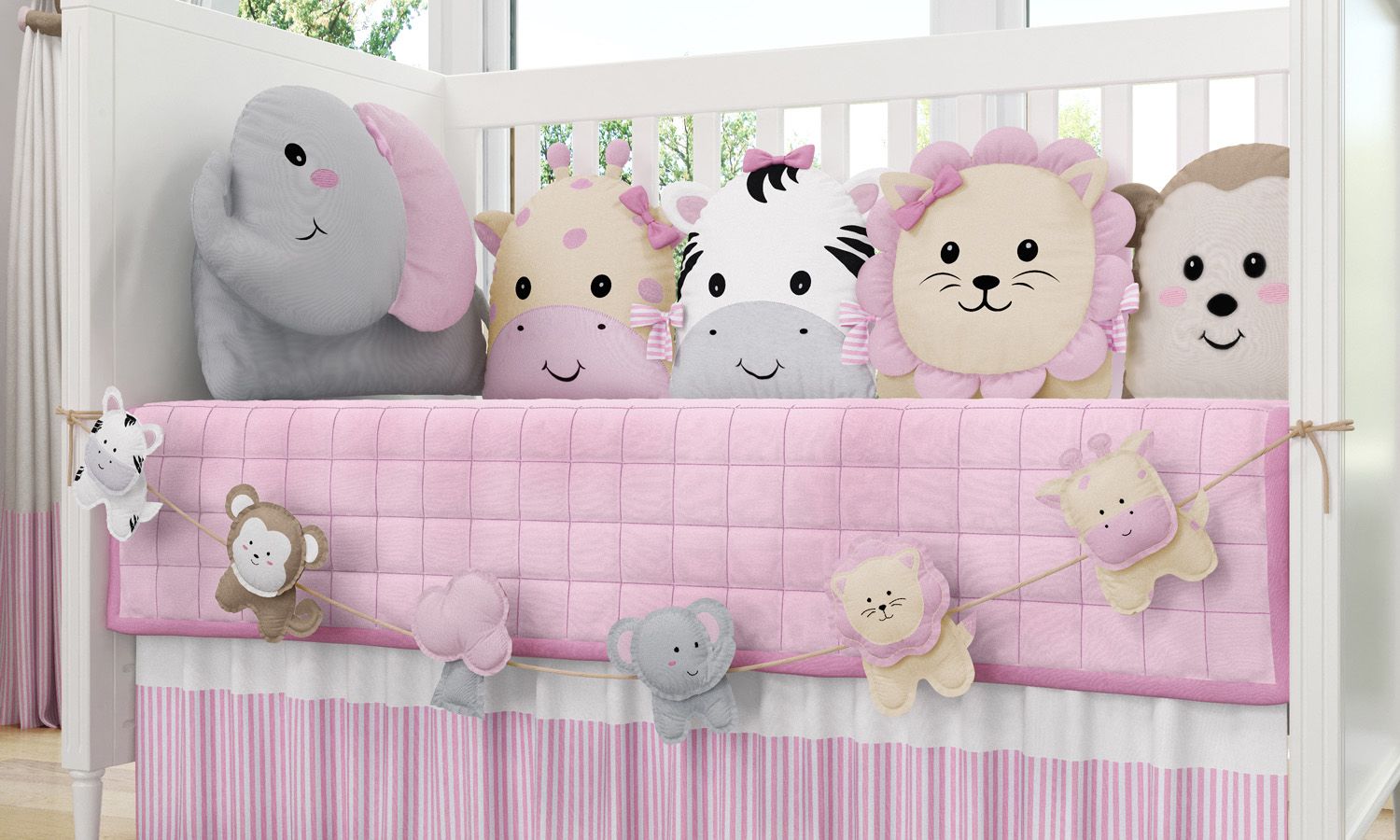 Varal de Berço Bichinhos Amiguinhos Safári 1,30m