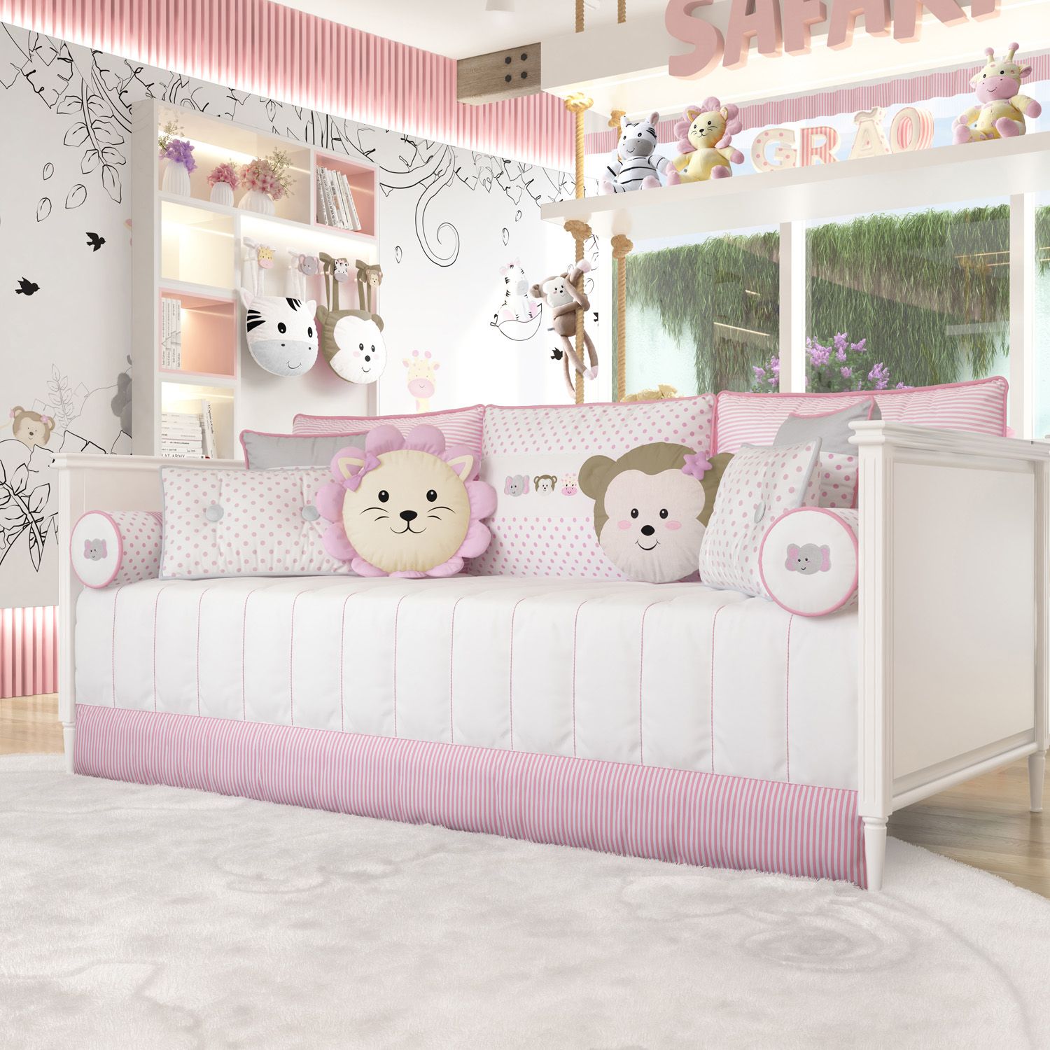 Kit Cama Babá Amiguinhos Safári