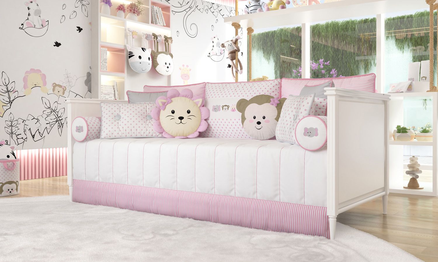 Kit Cama Babá Amiguinhos Safári