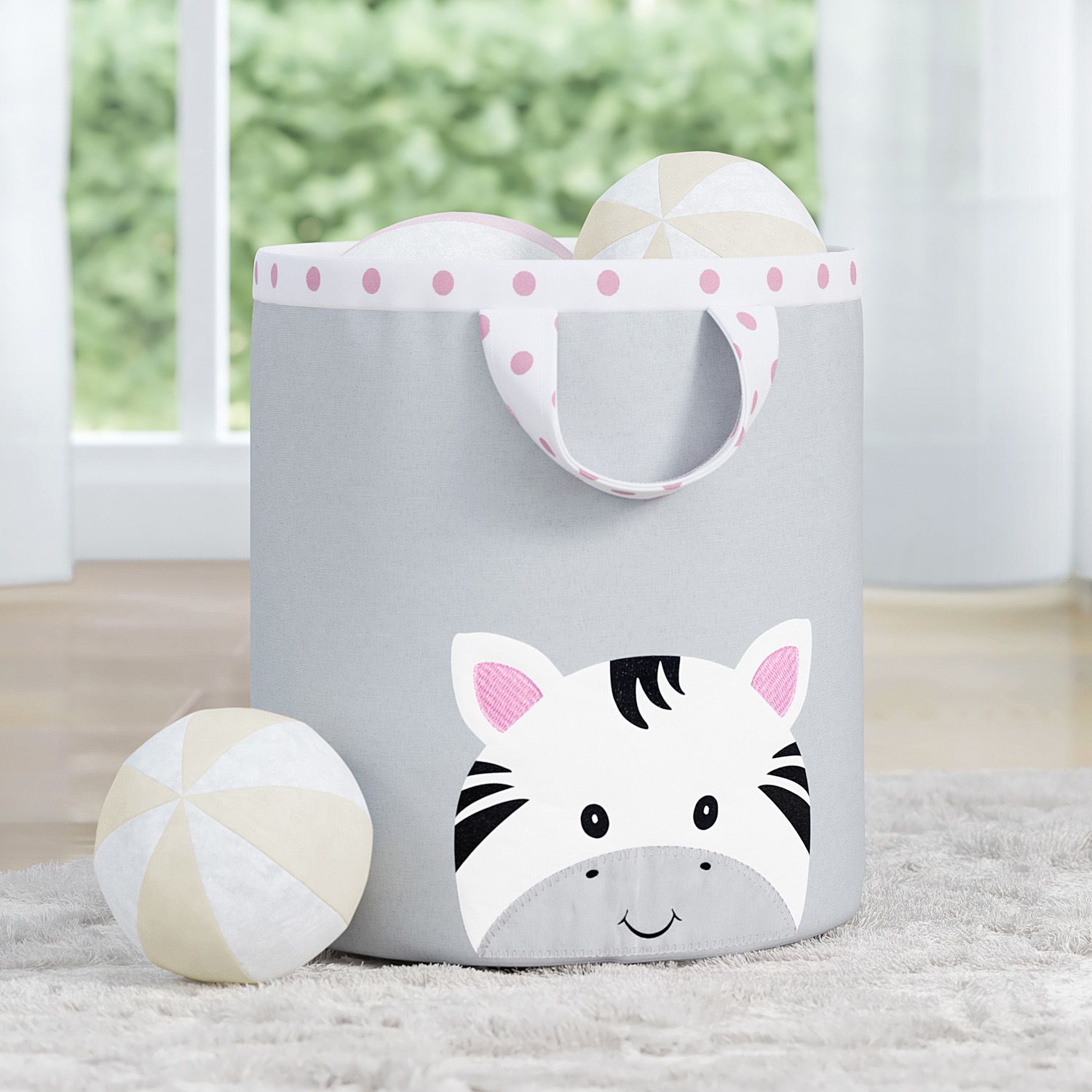 Cesto Organizador para Brinquedos Amiguinha Zebra 24cm