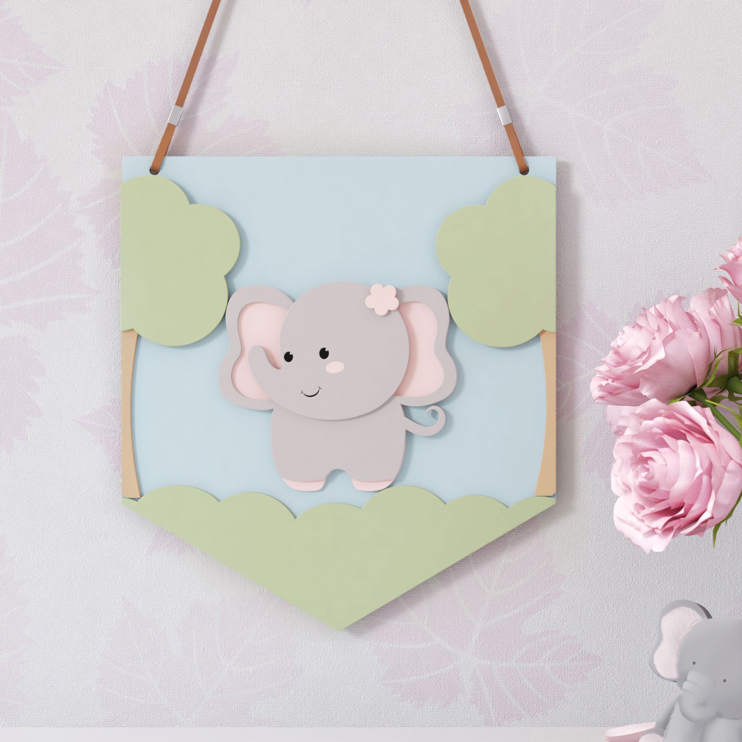 Flâmula MDF Amiguinha Elefante