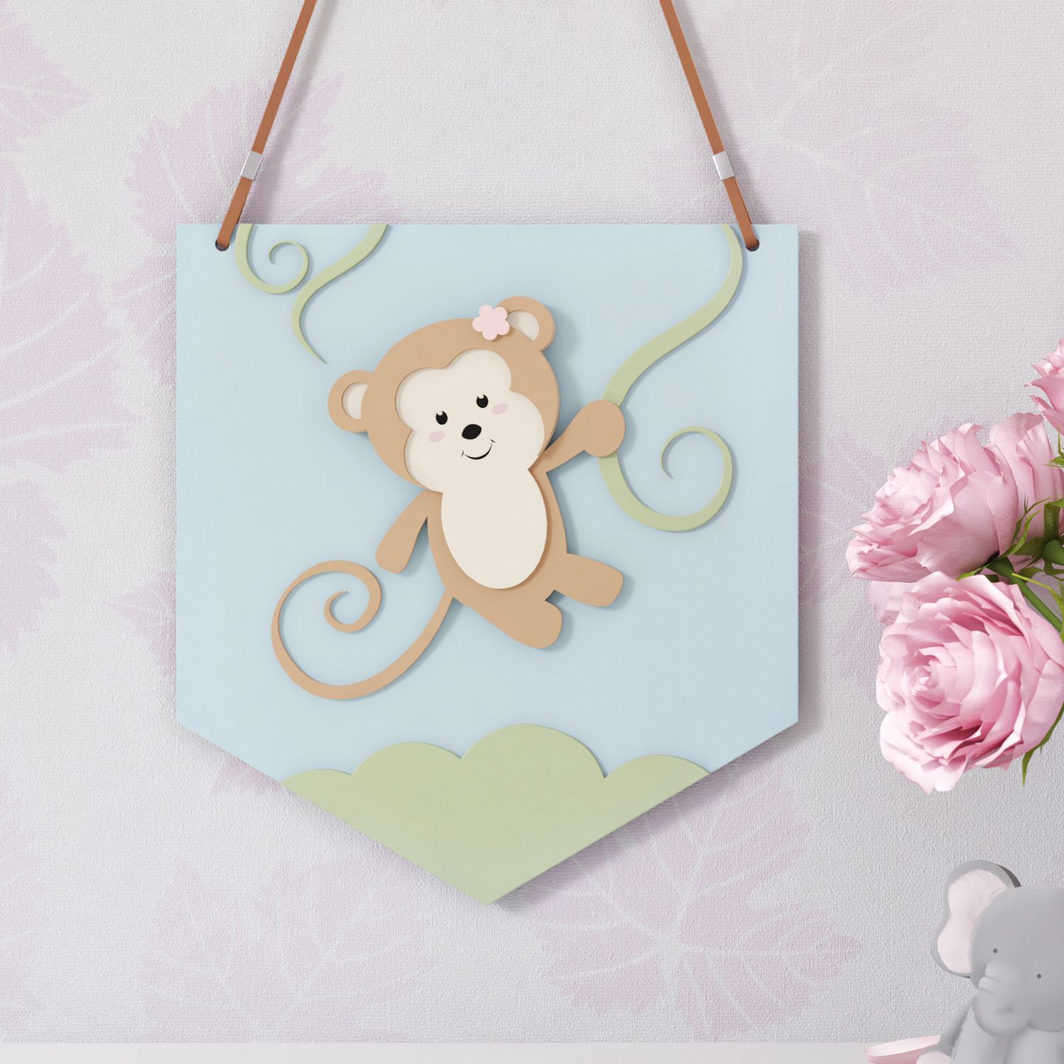 Flâmula MDF Amiguinho Macaco