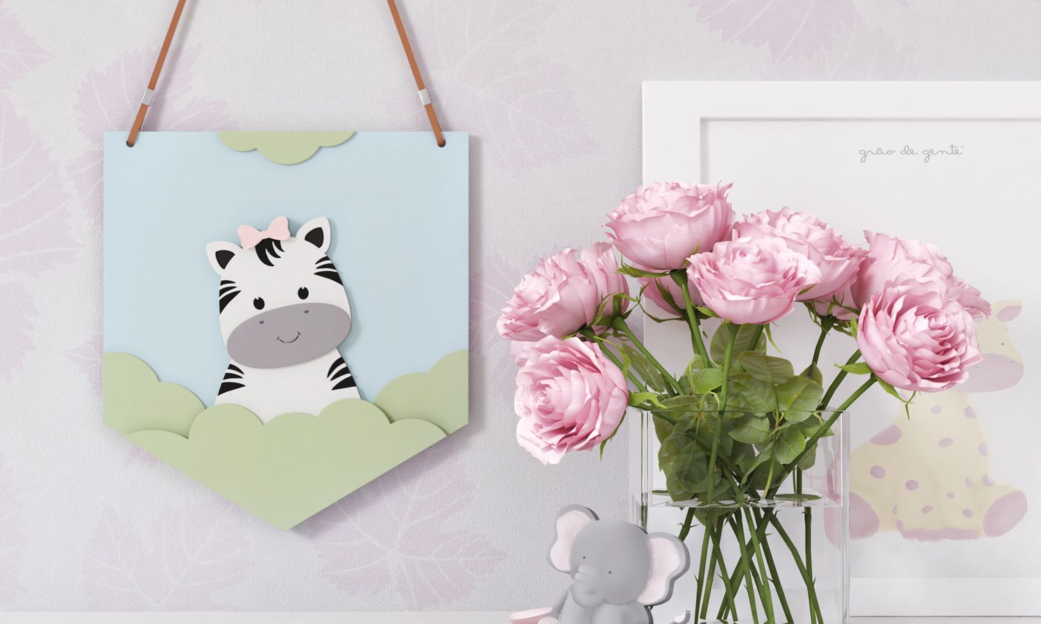 Flâmula MDF Amiguinha Zebra