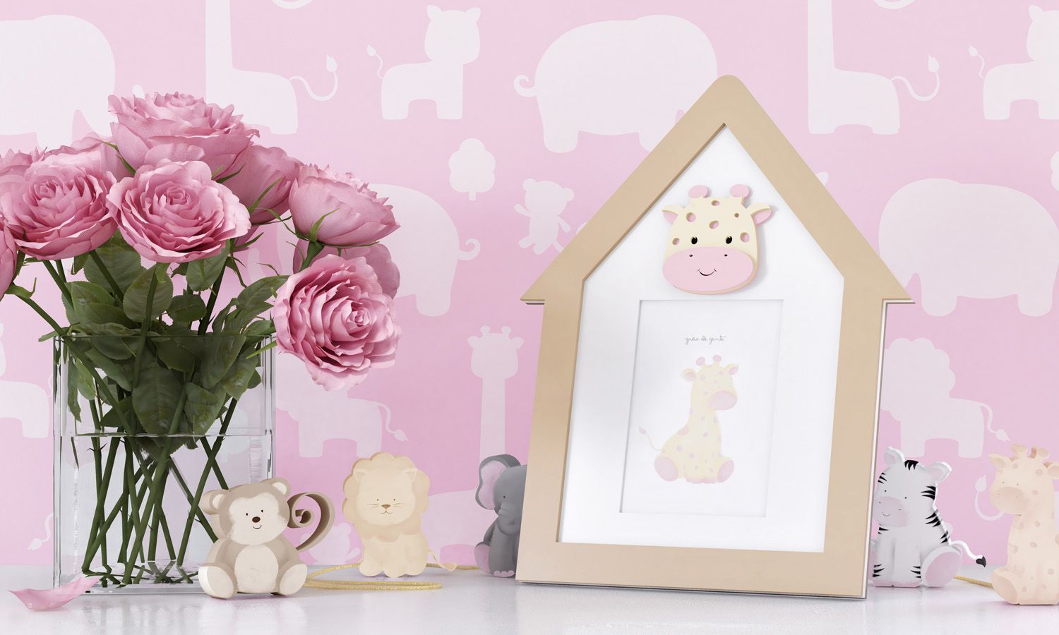 Porta Retrato MDF Amiguinha Girafa 10cm x 15cm