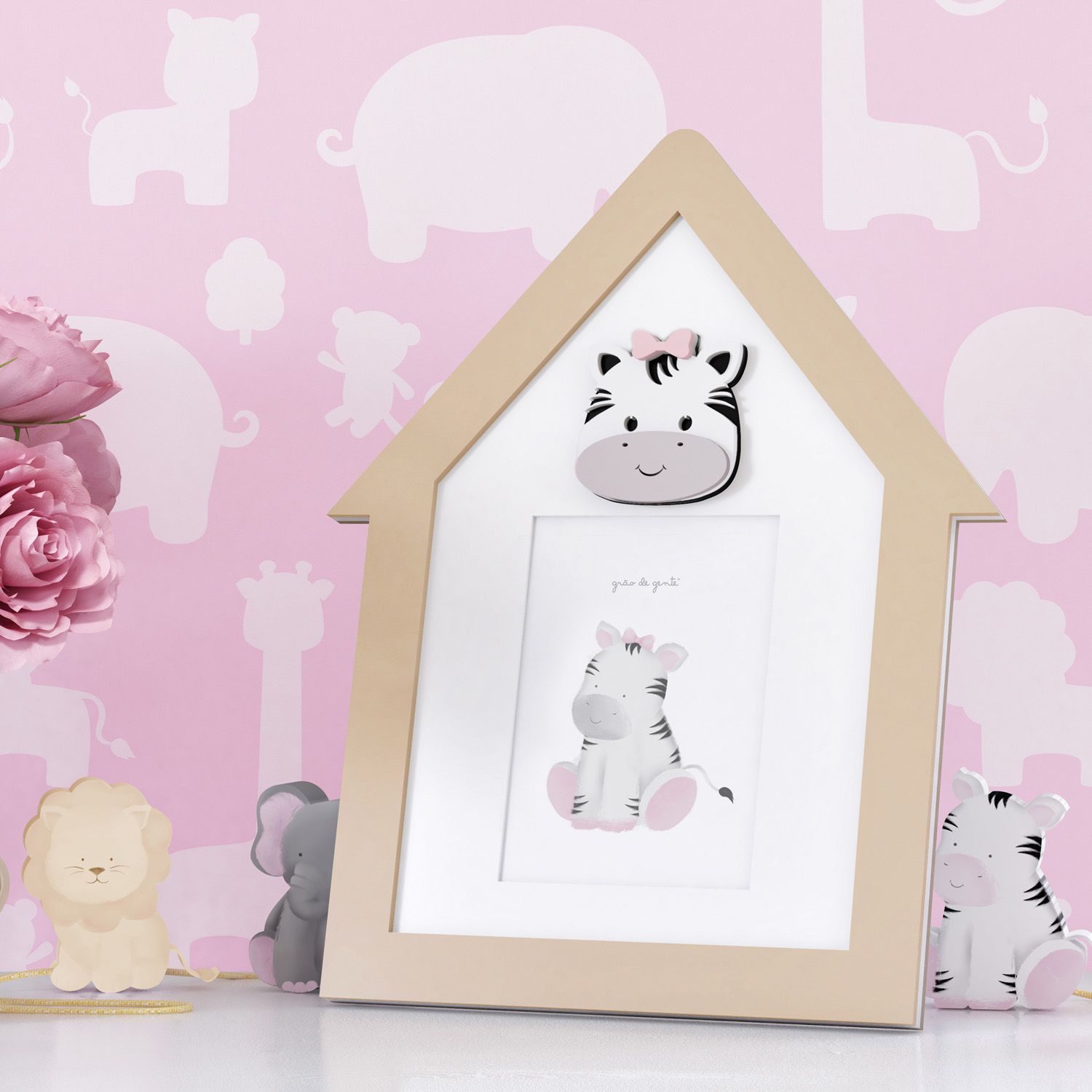 Porta Retrato MDF Amiguinha Zebra 10cm x 15cm