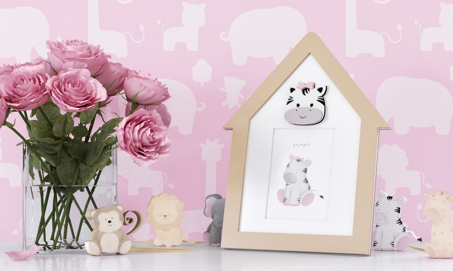 Porta Retrato MDF Amiguinha Zebra 10cm x 15cm