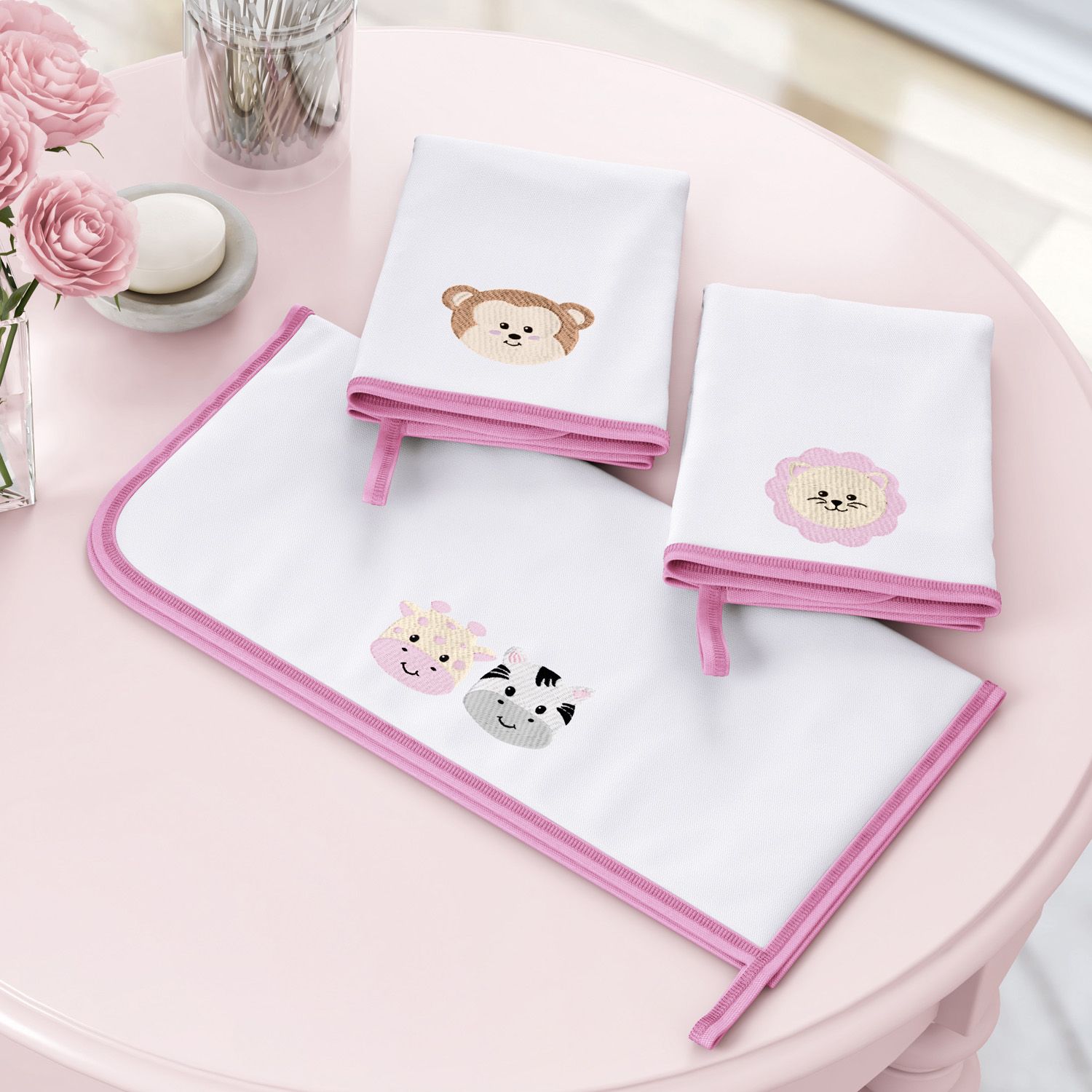 Jogo de Fraldas de Boca Malha Amiguinhos Safári