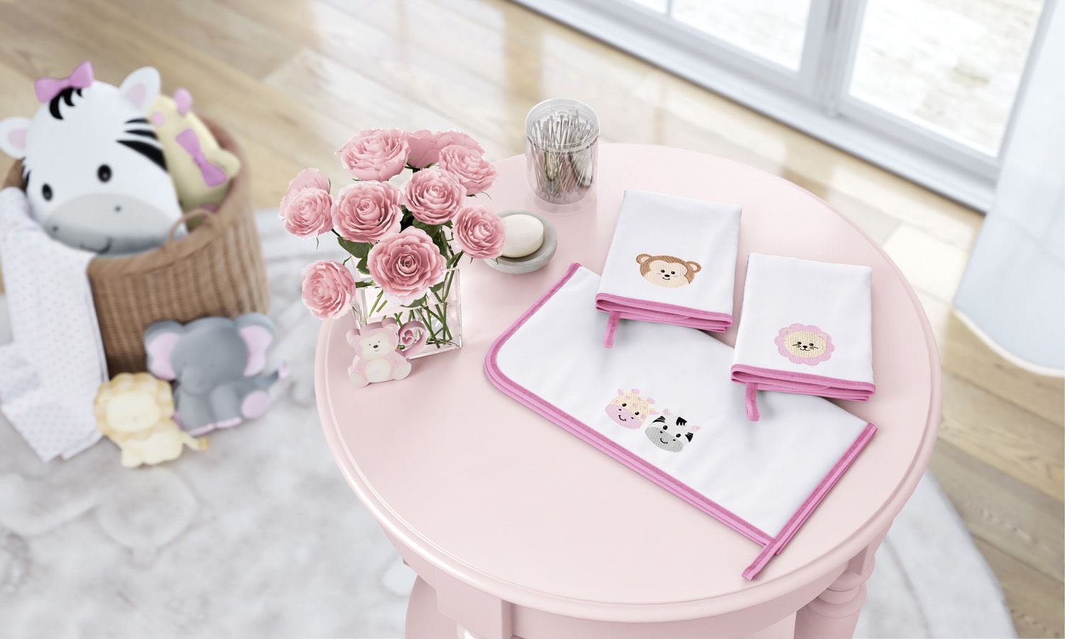 Jogo de Fraldas de Boca Malha Amiguinhos Safári