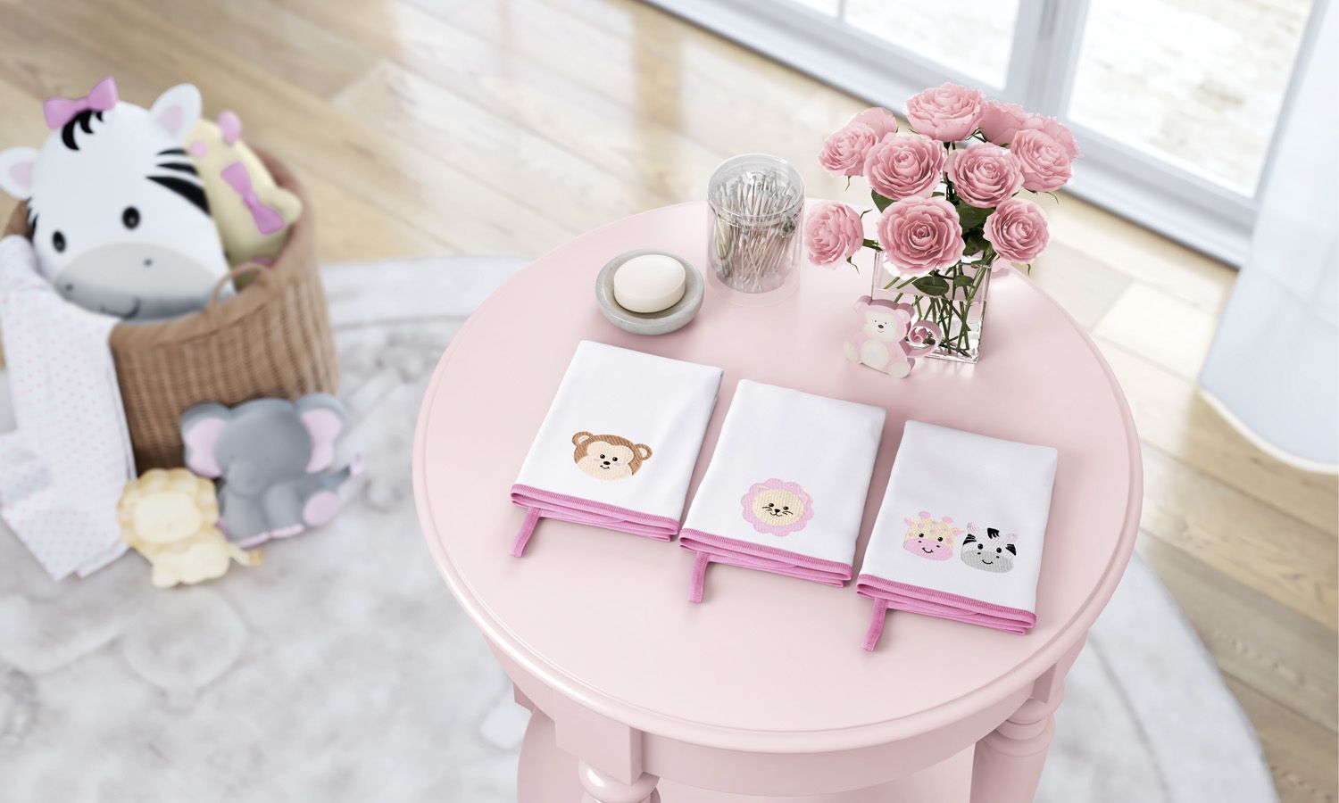 Jogo de Fraldas de Boca Malha Amiguinhos Safári