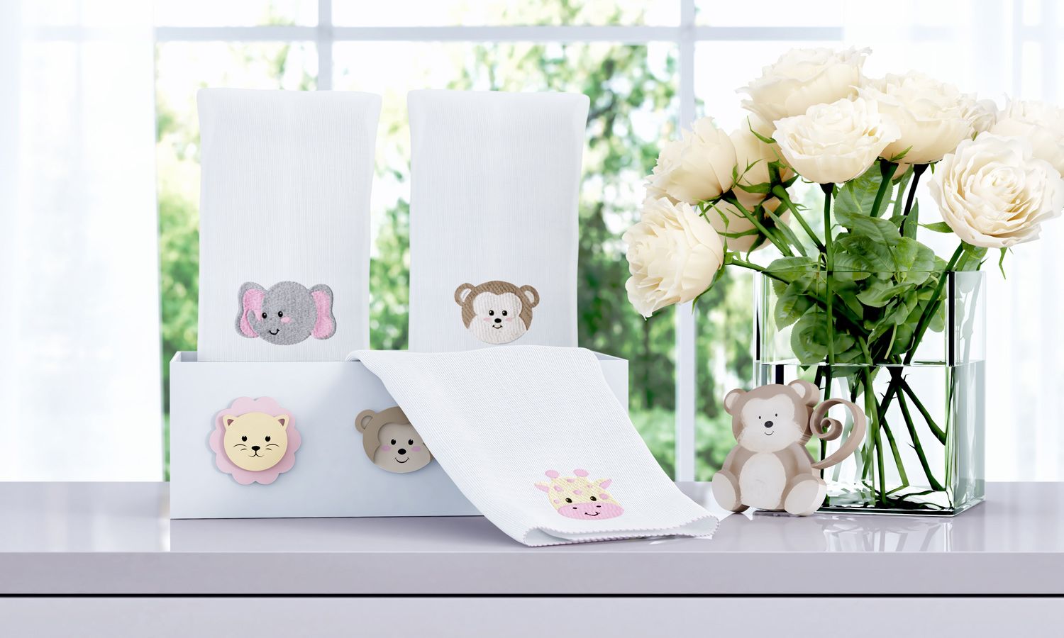 Jogo de Fraldas de Boca Amiguinhos Safári