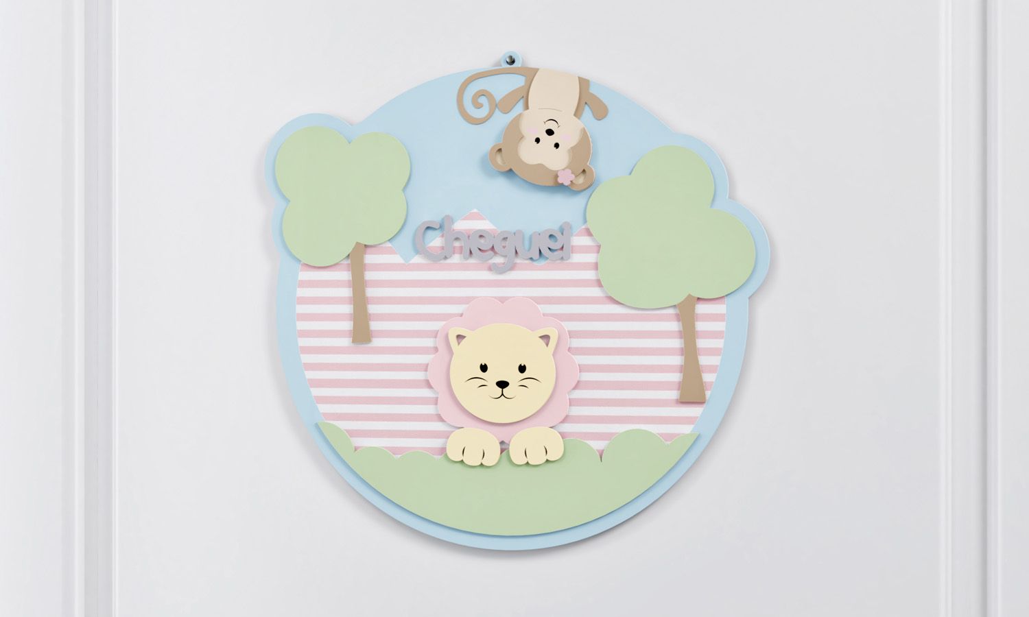 Porta Maternidade Cheguei Amiguinhos Safári