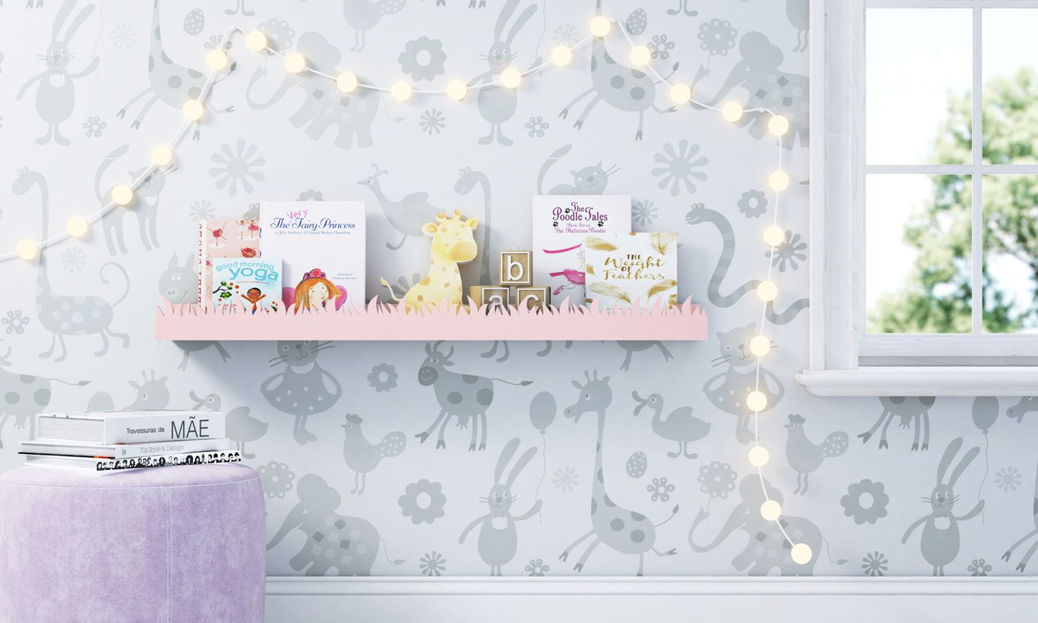 Prateleira para Livros Safári Verde 92cm x 20cm