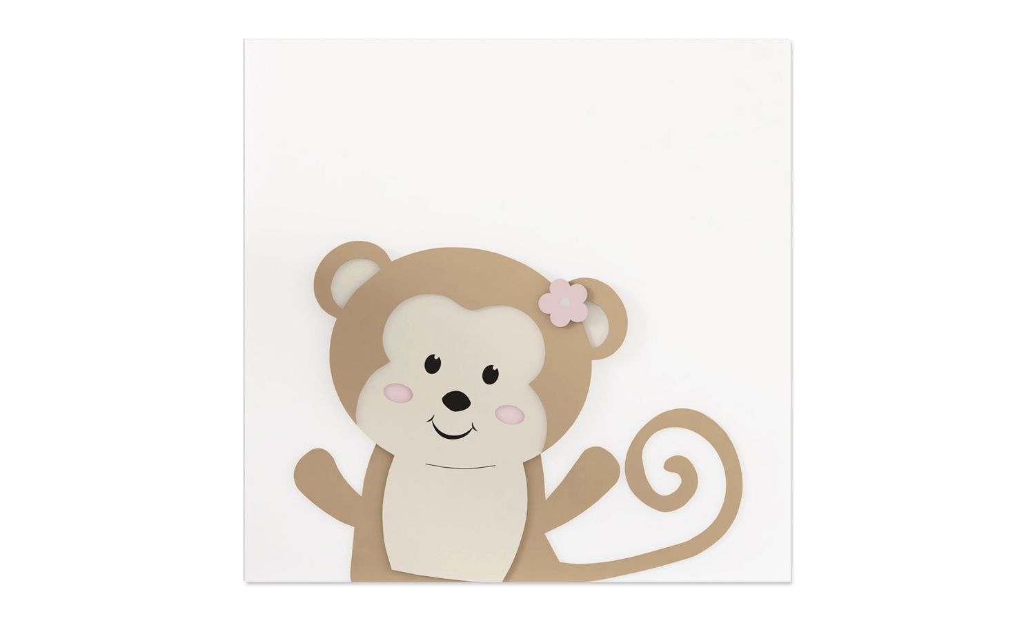 Quadro MDF Amiguinho Macaco 25cm