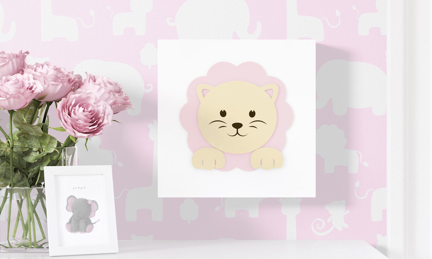 Quadro MDF Amiguinha Leoa 25cm - imagem 2