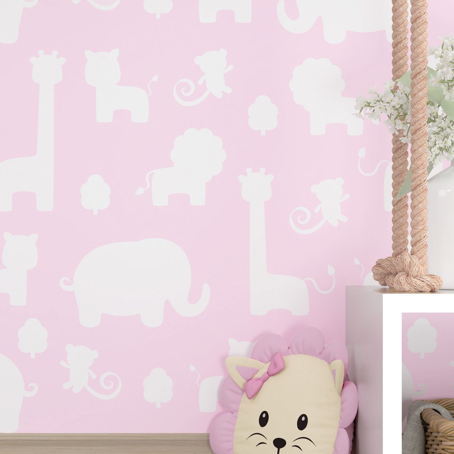 Papel de Parede Amiguinhos Safári Verde 3m