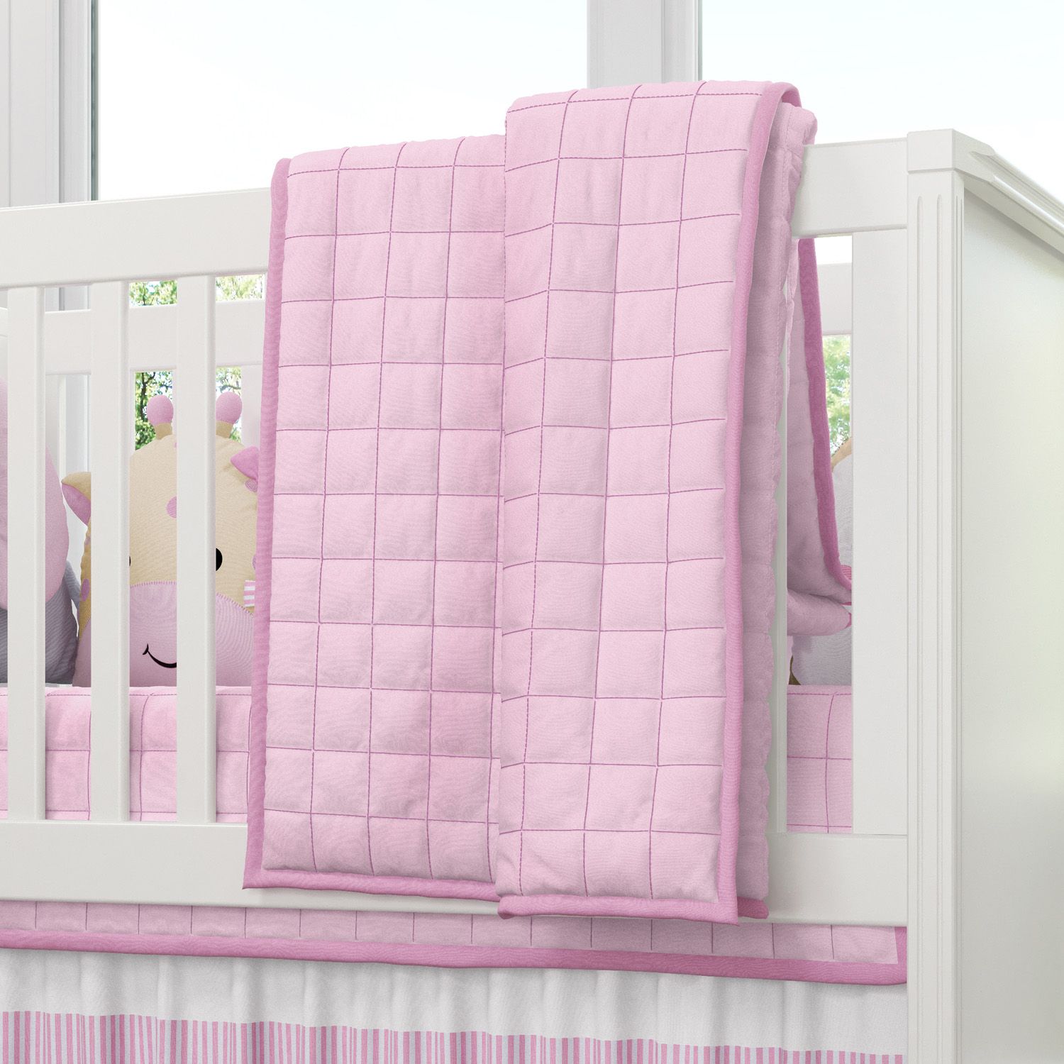 Edredom de Berço Matelado Rosa