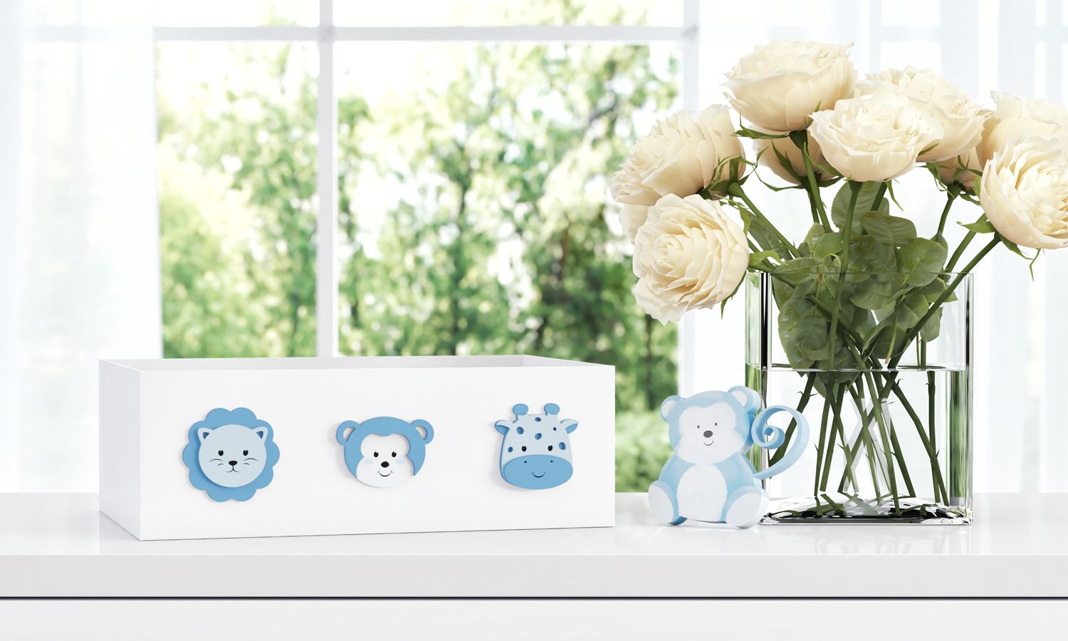 Bandeja MDF Amiguinhas Safári Rosa