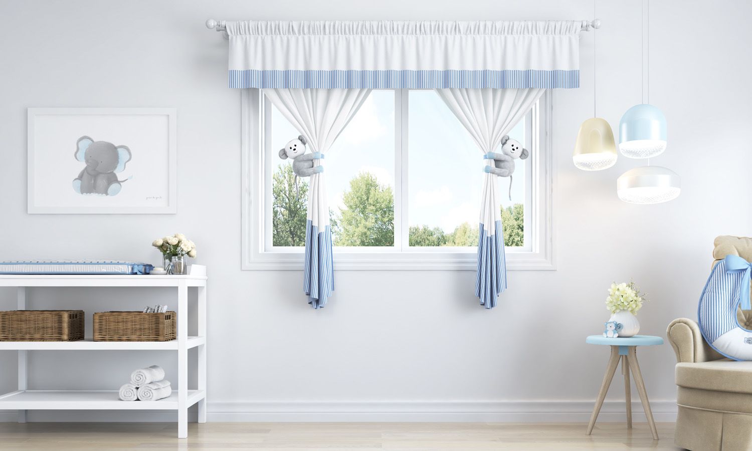 Cortina Amiguinhos Safári 1,50m