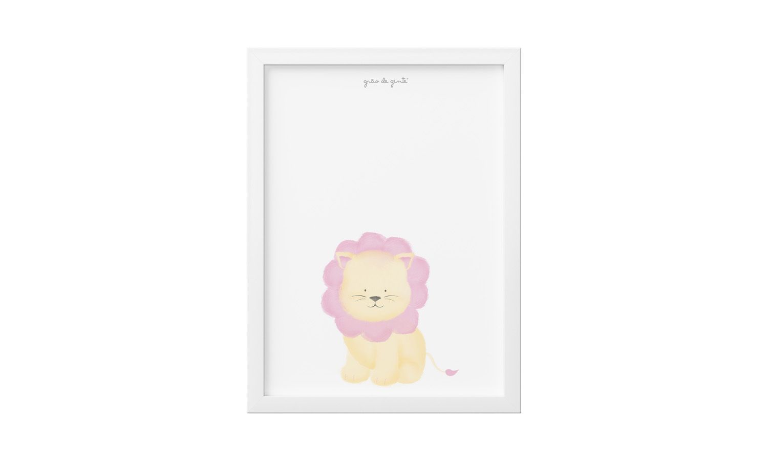 Quadro Amiguinha Leoa Rosa 25cm 