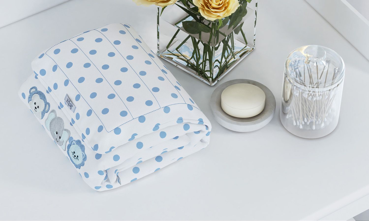 Trocador de Fraldas Portátil com Bolsos Amiguinhos Safári 85x40cm