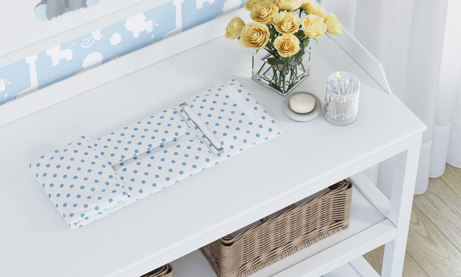 Trocador de Fraldas Portátil com Bolsos Amiguinhos Safári 85x40cm