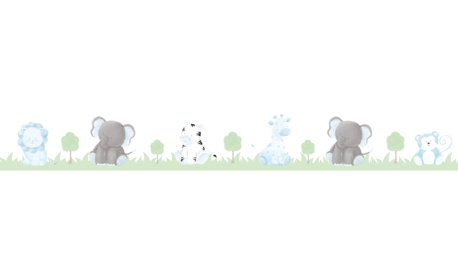 Faixa Adesiva de Parede Amiguinhos Safári