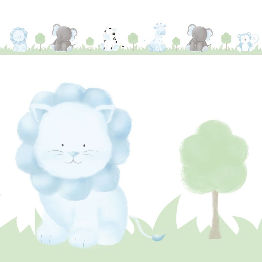 Faixa Adesiva de Parede Amiguinhos Safári