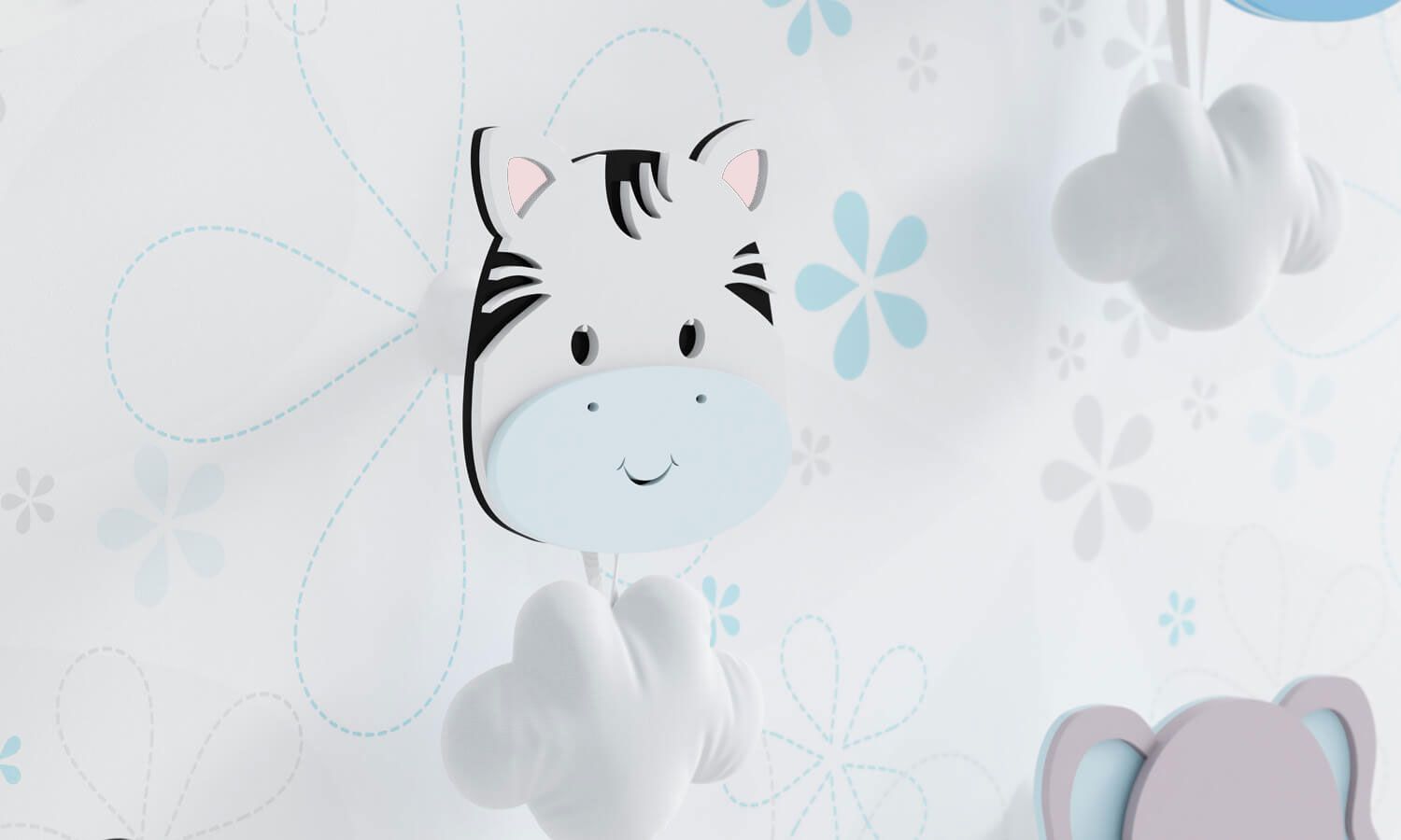 Cabideiro de Parede Zebra Rosa