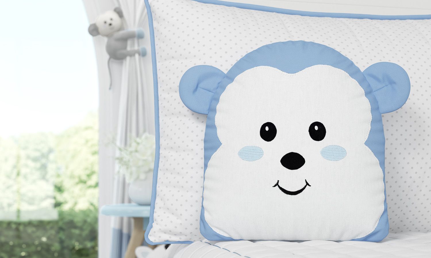 Almofada Amiguinha Macaquinha Rosa 32cm